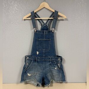 Hollister Boyfriend Short Overalls Size Small Vintage Stretches